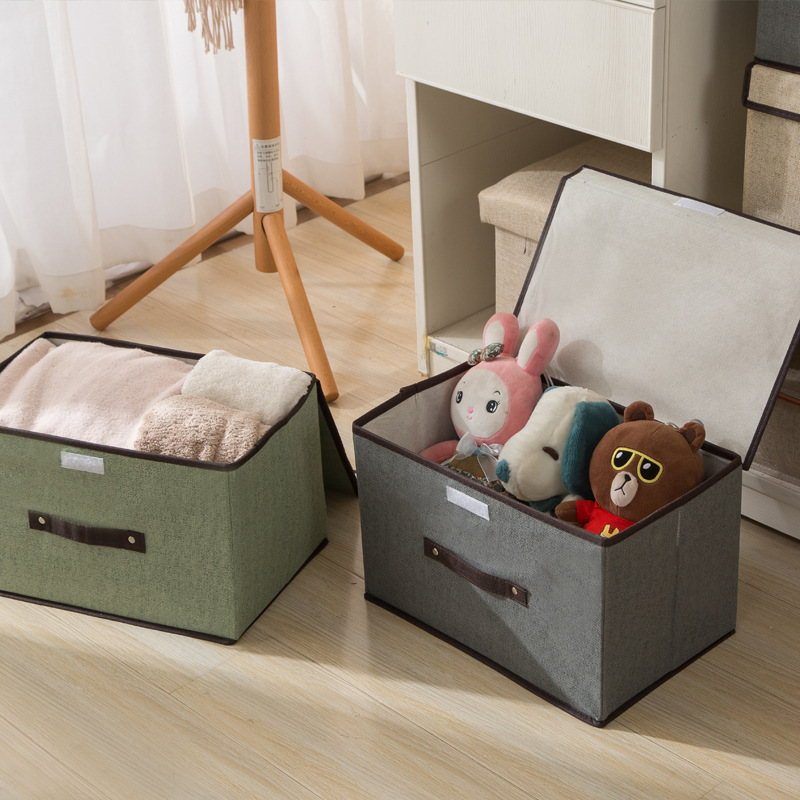 Home fabric two-piece storage box Collapsible clothing storage box multi-purpose non-woven dustproof storage box details Picture