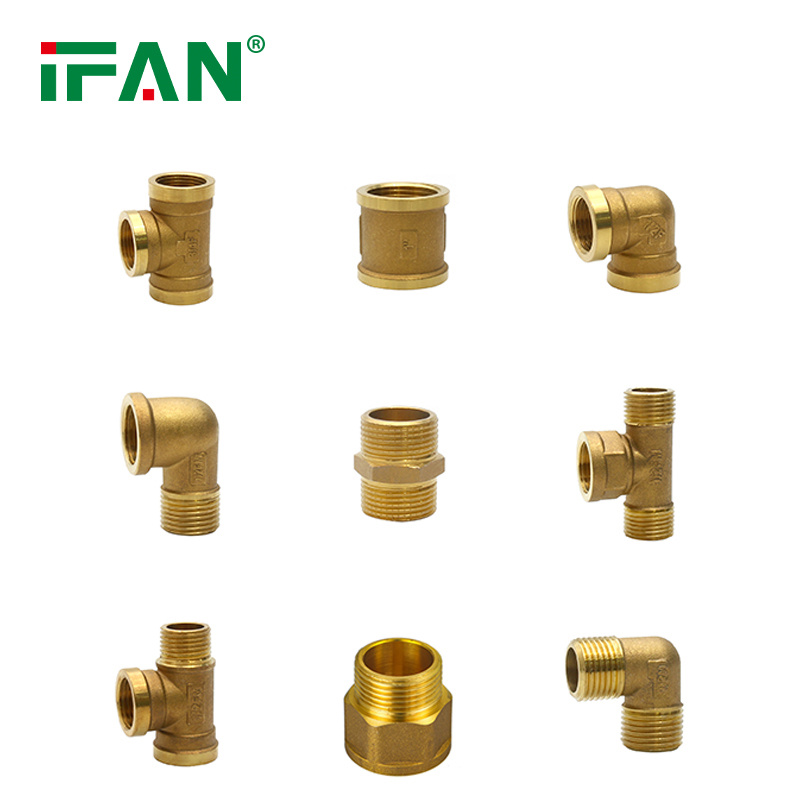 IFAN 4-inch copper three-way pipe fittings, thickened union reducers, elbows, threaded water pipe fittings, quick-installation three-way details Picture