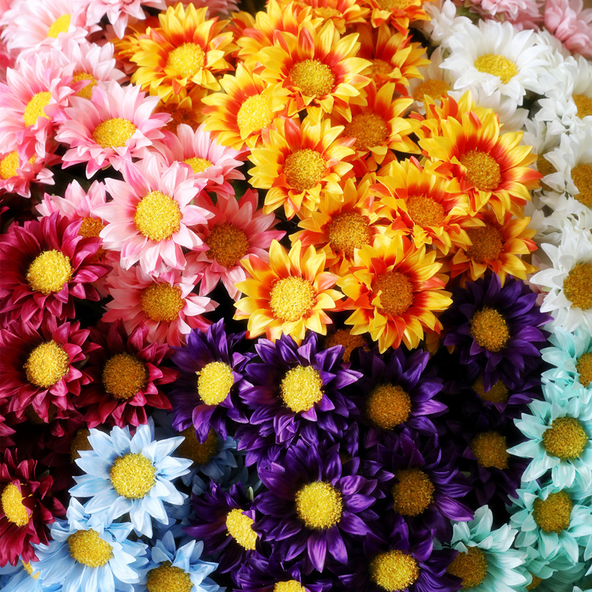 Artificial flowers, sunflowers, small artificial flowers, home decoration, single sunflowers, factory sales, wedding decoration, silk flowers Item Picture