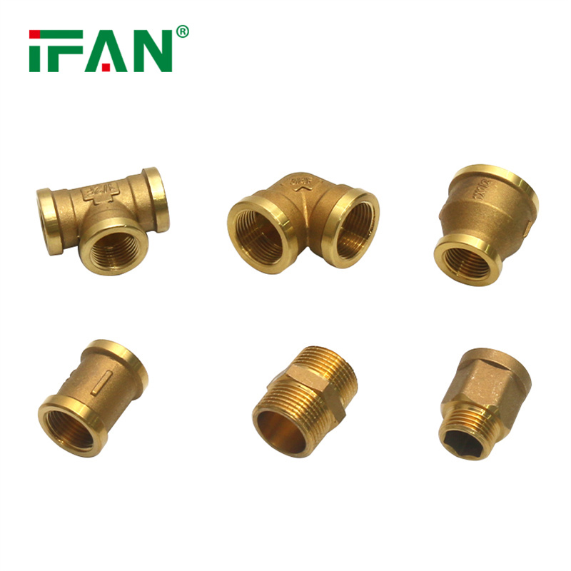 IFAN 4-inch copper three-way pipe fittings, thickened union reducers, elbows, threaded water pipe fittings, quick-installation three-way Specification image
