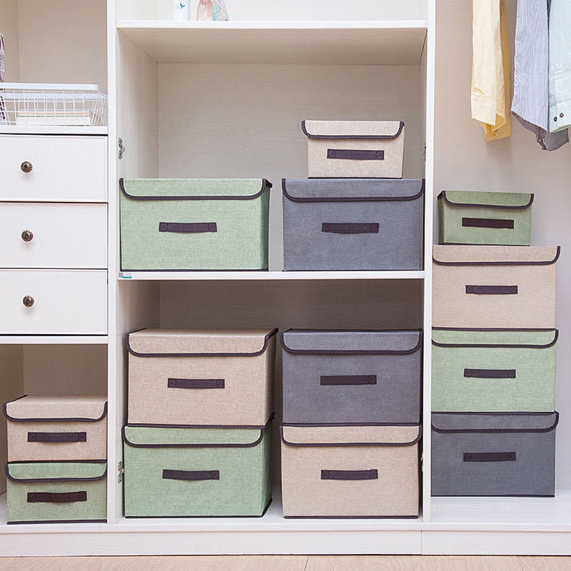 Home fabric two-piece storage box Collapsible clothing storage box multi-purpose non-woven dustproof storage box Specification drawing