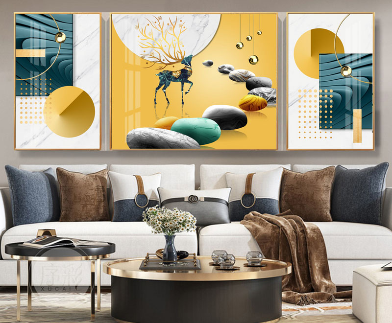 铝合金晶瓷晶贝现代光影系列三联画详情图3