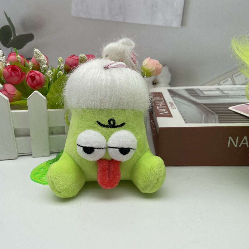 新品炸毛吐舌怪毛绒公仔钥匙扣潮流搞怪包包挂件挂饰精品玩偶货源详情7