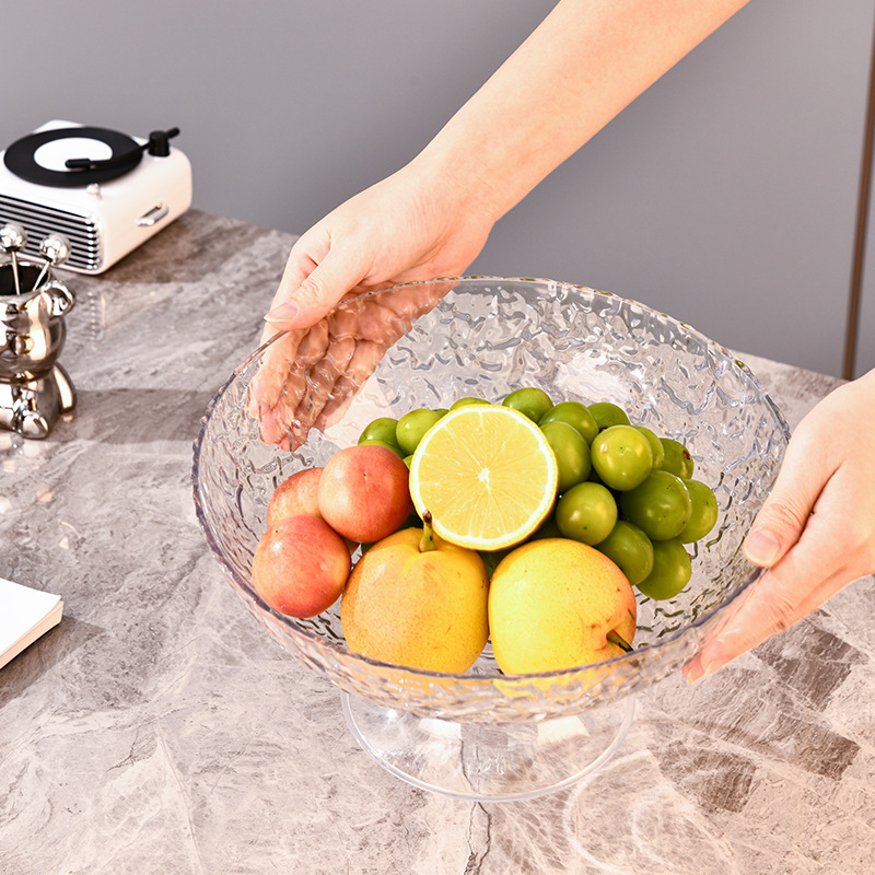 K10-2753透明果盘糕点盘新中式干果糖果盘高现代客厅茶点盘