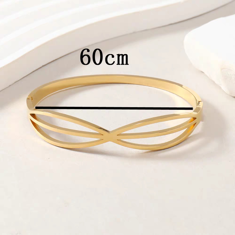 时尚不锈钢手镯不掉色镂空8字交叉线条手镯手环小众高级感精美饰品详情图4