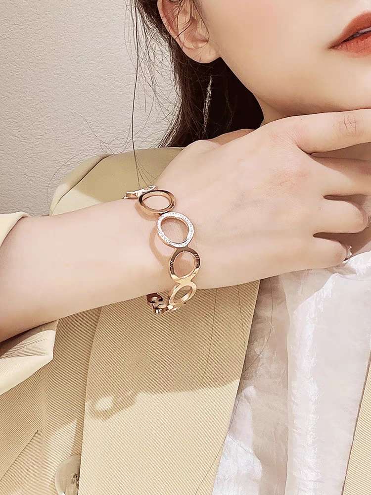 A new, elegant and classic stainless steel bracelet from Europe and America, featuring a minimalist and non-fading style detail image 4