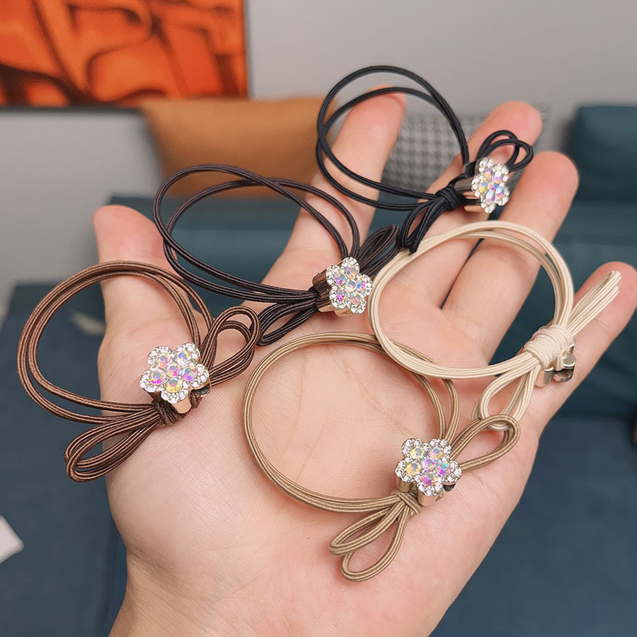 2023发圈高弹力不伤发皮筋扎头发头绳女发绳彩色花朵