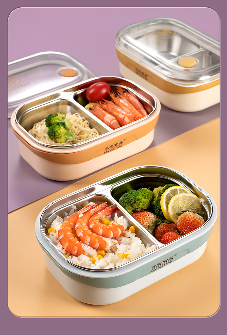 L59-457 stainless steel 201 lunch box, cartoon-compartmentalized non-odor-mixing lunch box, sealed leak-proof portable insulated lunch box detail image 10