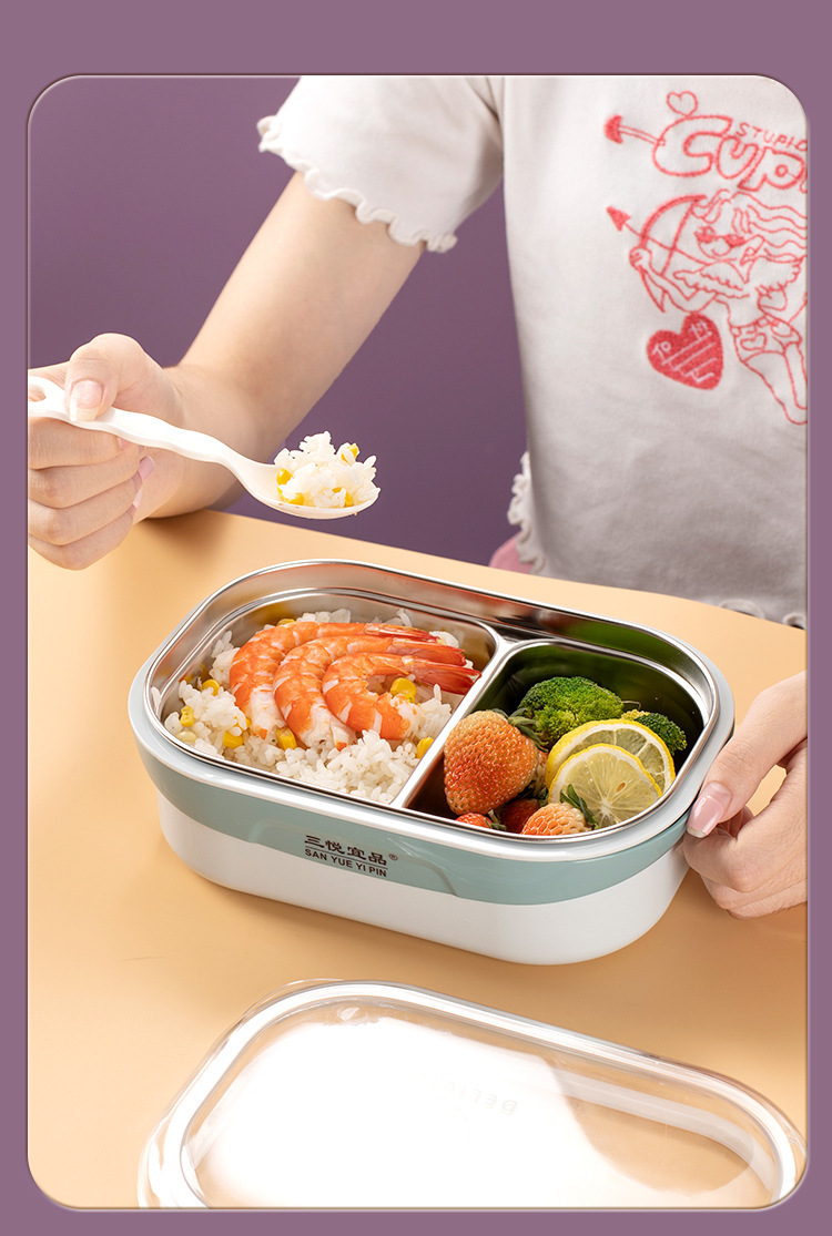 L59-457 stainless steel 201 lunch box, cartoon-compartmentalized non-odor-mixing lunch box, sealed leak-proof portable insulated lunch box detail image 8