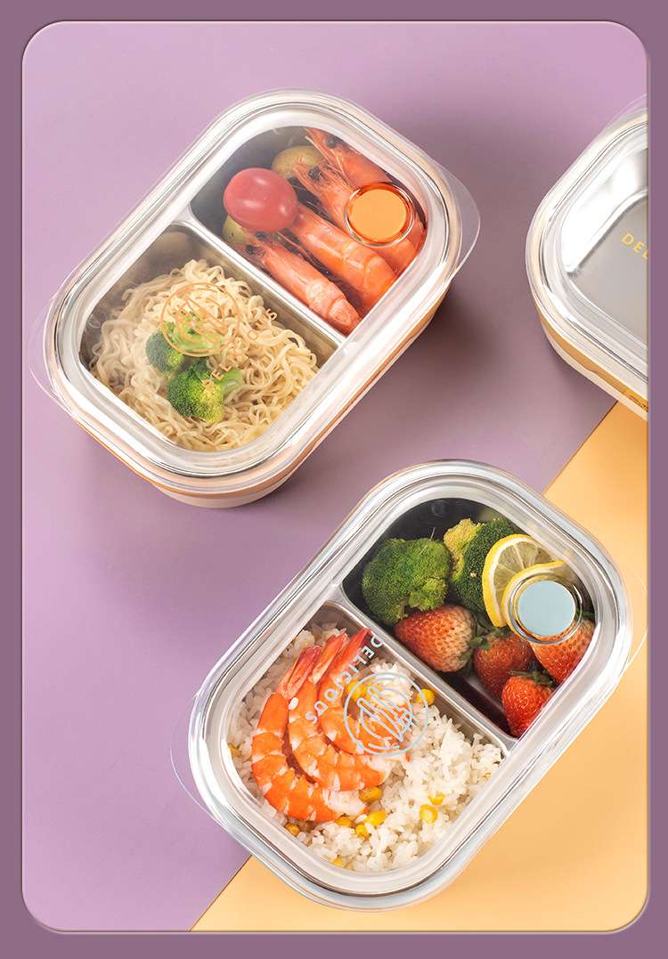 L59-457 stainless steel 201 lunch box, cartoon-compartmentalized non-odor-mixing lunch box, sealed leak-proof portable insulated lunch box detail image 9