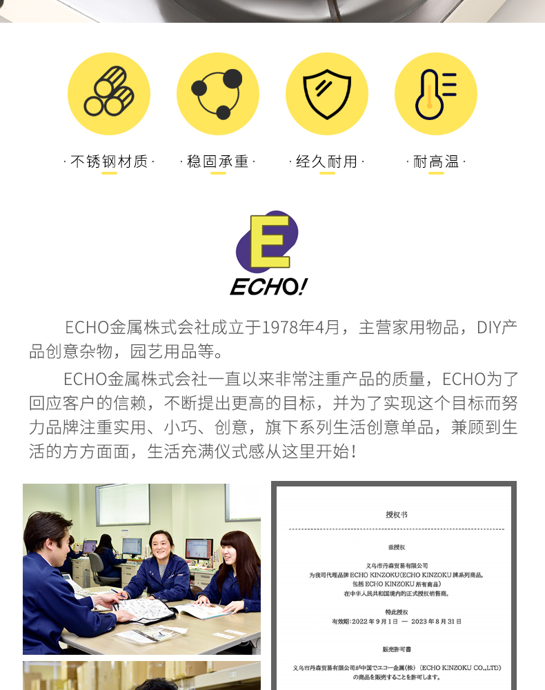 ECHO 日本进口不锈钢蒸架厨房用品工具蒸包子馒头带三角支撑架子详情1