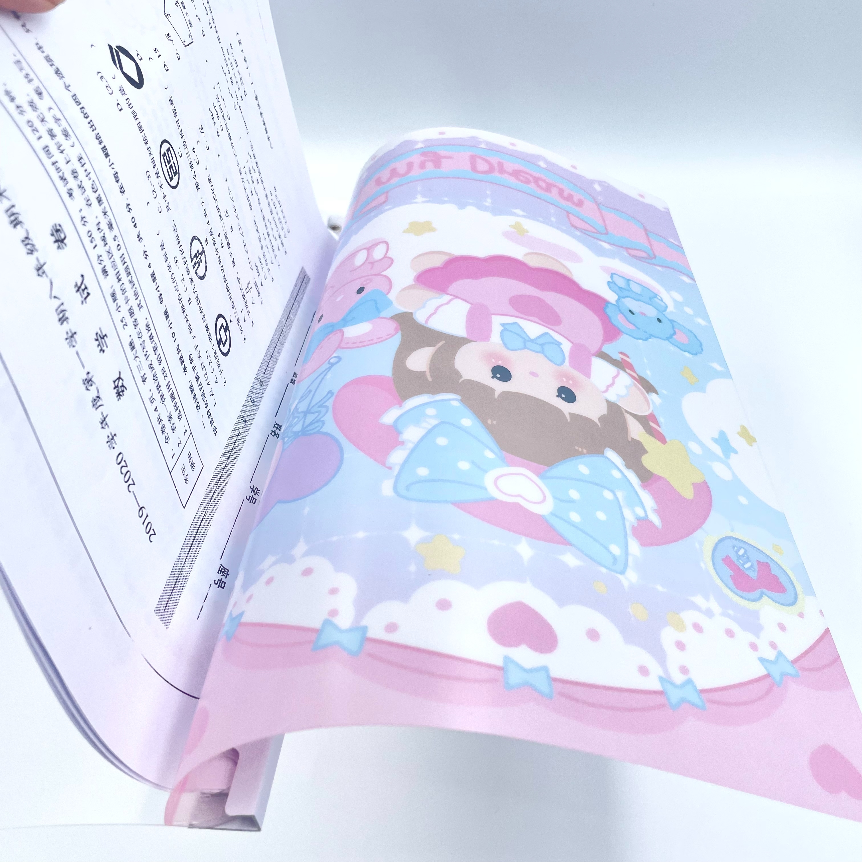 A4卡通旋转抽杆文件夹创意磨砂透明pp透明旋转夹学生用卡通试卷收纳夹板夹详情13