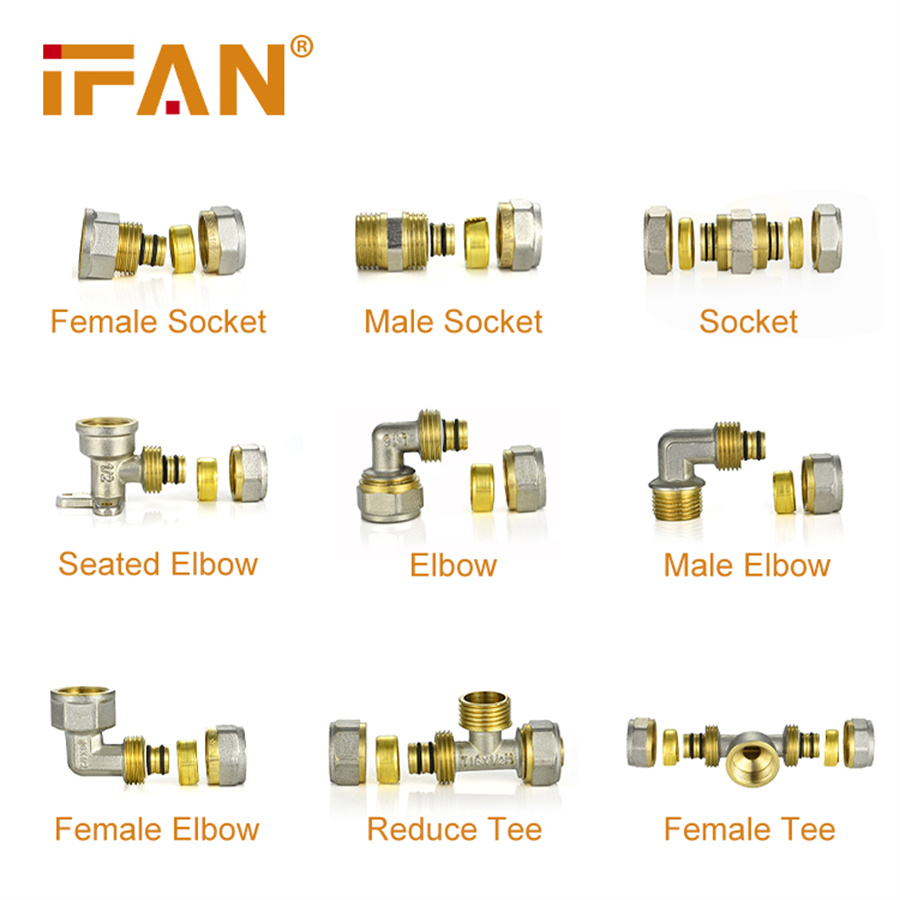 IFAN 01 diente externo directo S16×1/2"M thread tipo ferrule conector tubo de plástico de aluminio ferrule Specification image