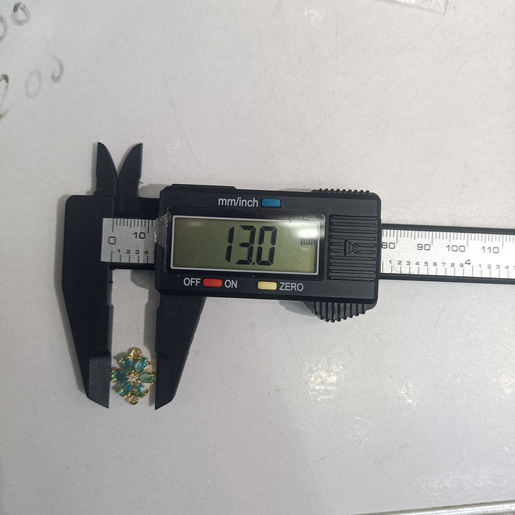 日韩风铜镀金微镶锆石小花型双吊饰 diy手工项链手链发簪饰品配件详情图3