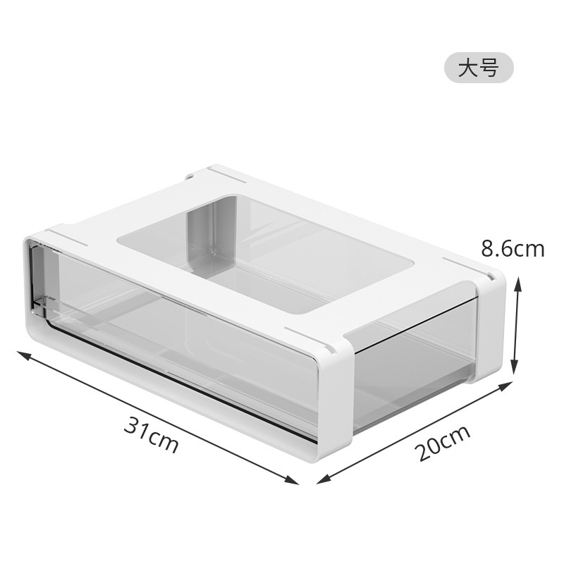 G13-2036 Desk drawer Storage box, dormitory stationery storage box, office desk storage box, cosmetics storage box, hidden dust-proof storage box under the desk, student desk stationery storage box under the desk Item Picture