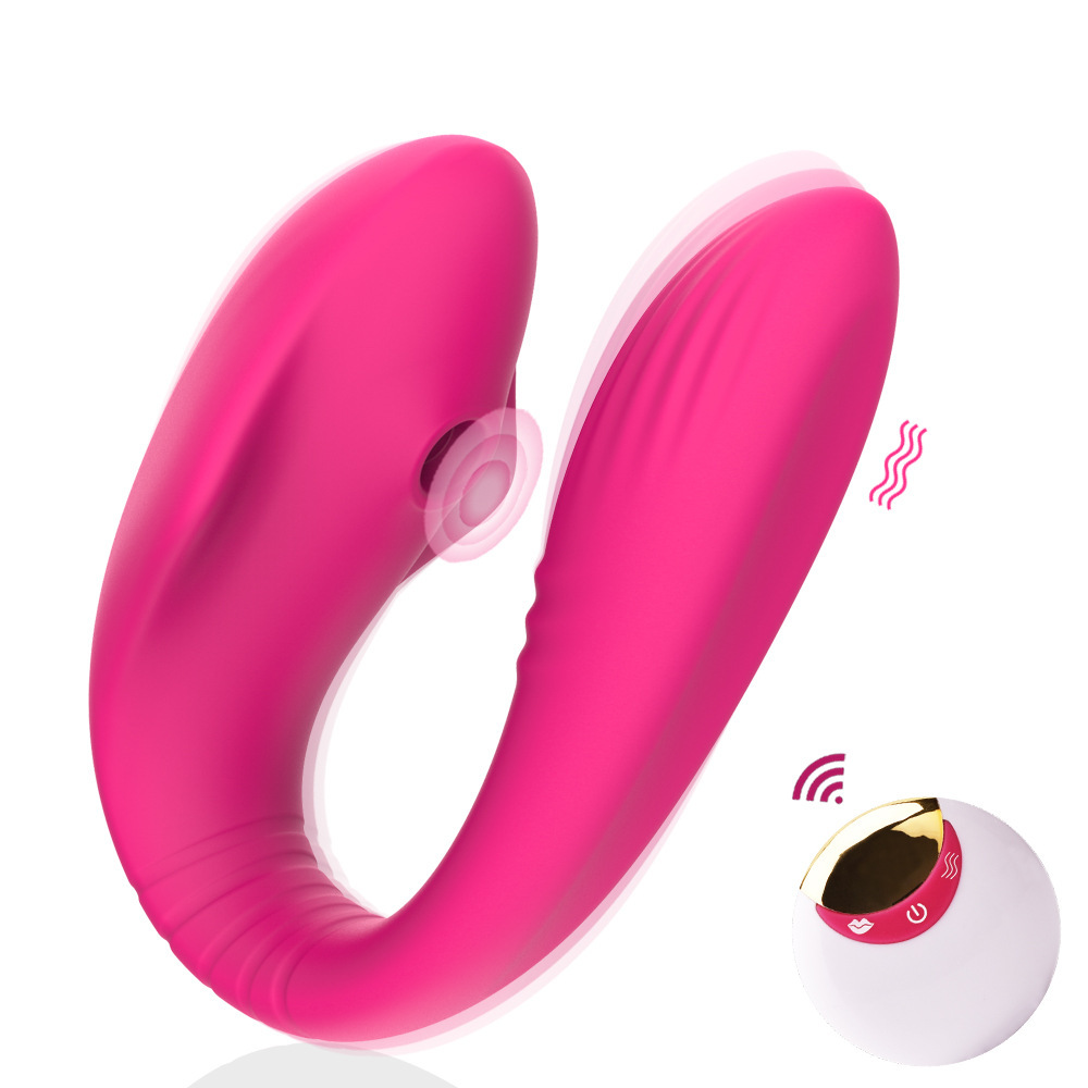 New foreign trade cross-border men and women share wireless remote control sucking device USB charging massage vibrator sex toys full figure