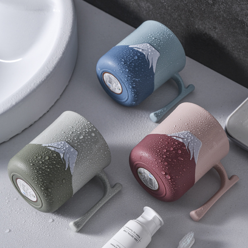 L59-582 Simple Brushing Cup, Washbasin Cup, Children's couple Mouthwash Cup, Plastic toothbrush Set, Creative Tooth cylinder