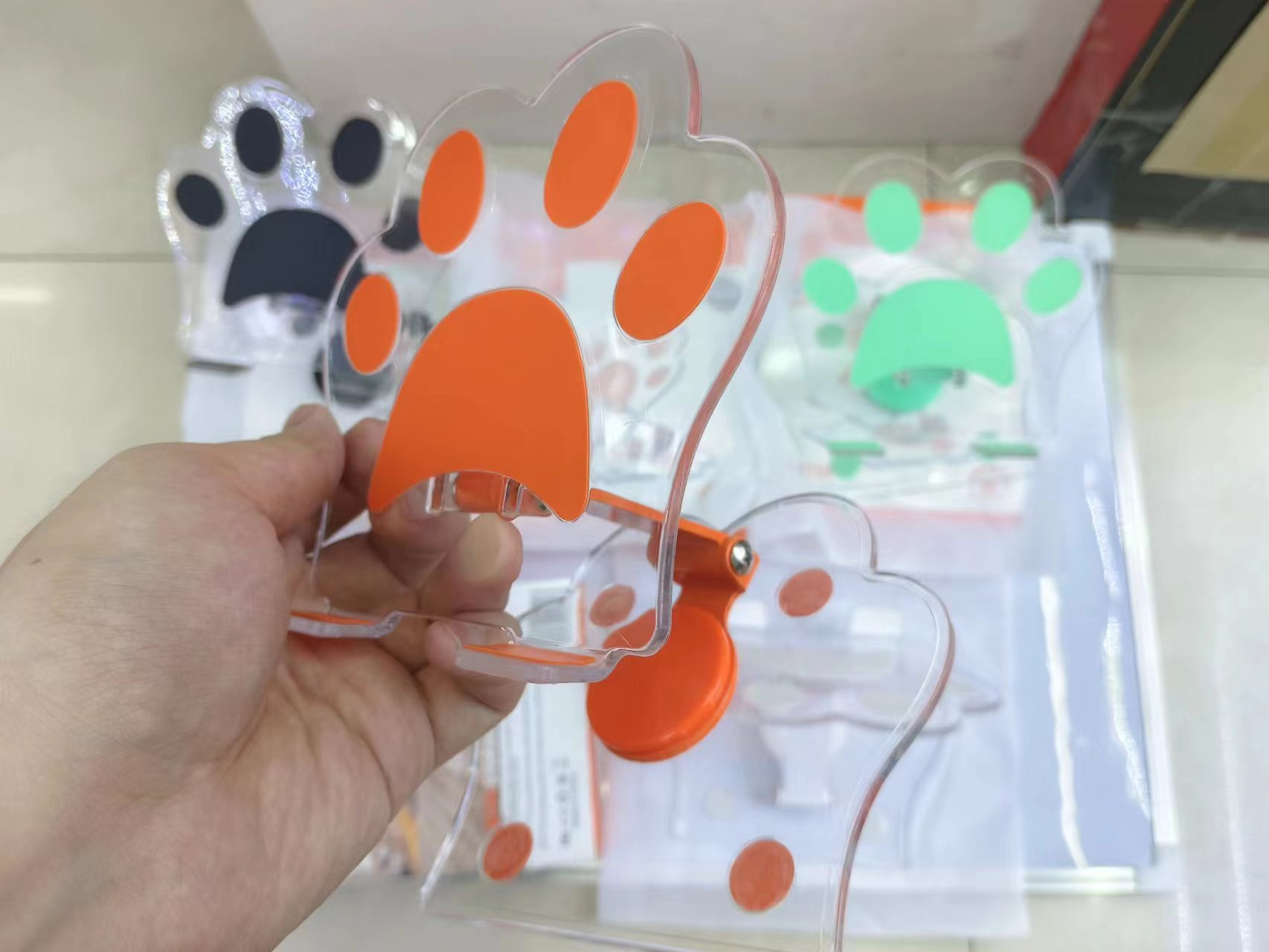 Cat's paw transparent desktop stand details Picture