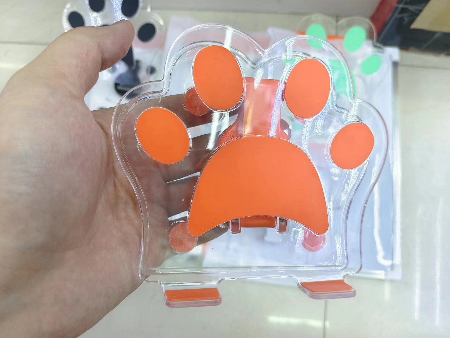 Cat's paw transparent desktop stand Specification drawing