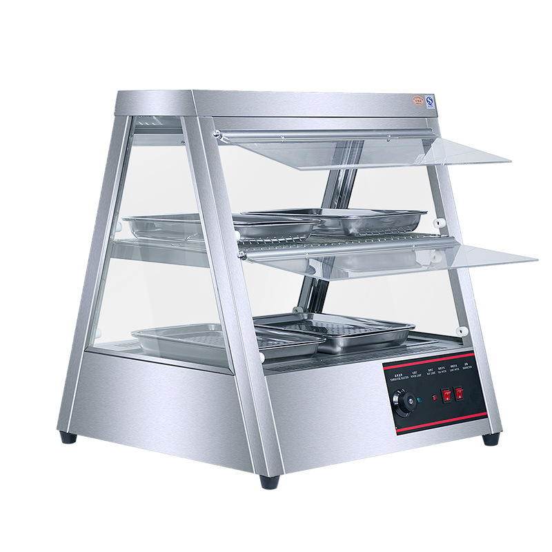 DF68075 Insulated Display Cabinet Constant-temperature Hamburger Chicken Legs Chicken Wings Double-layer display insulated cabinet DF TRADING HOUSE details Picture