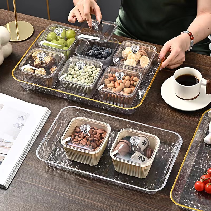Home dining plate Transparent tea cup water cup tea tray Plastic cup plate modern dinner plate
