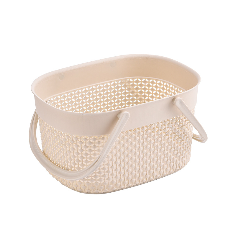 L59-972手提洗澡篮子浴室浴筐女澡篮洗漱用品洗浴蓝小藤编收纳筐