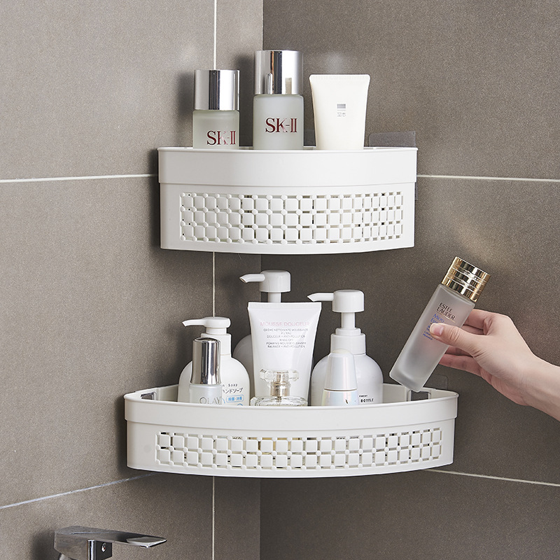 The L54-3670 storage basket is a seamless storage basket for bathrooms and kitchens. It is a wall-mounted plastic basket with a hollowed-out design for easy draining
