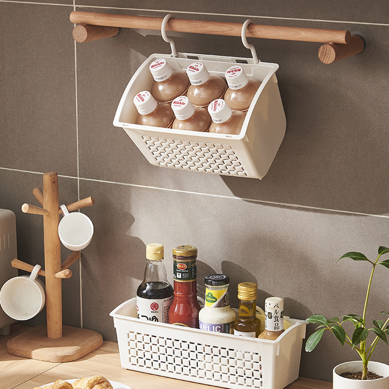 L54-3674壁挂两用置物篮收纳筐大容量衣帽间浴室壁挂墙两用篓篮