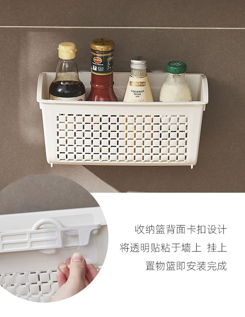 L54-3674 Wall-mounted dual-purpose storage basket, large-capacity wardrobe, bathroom wall-mounted dual-purpose basket detail image 4