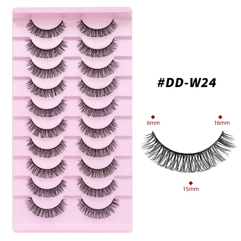 10 pairs of DD Curl Russian Curl DD-W24 Eyelashes Cat Eye Fine Mink Eyelashes Wholesale false eyelashes thumbnail