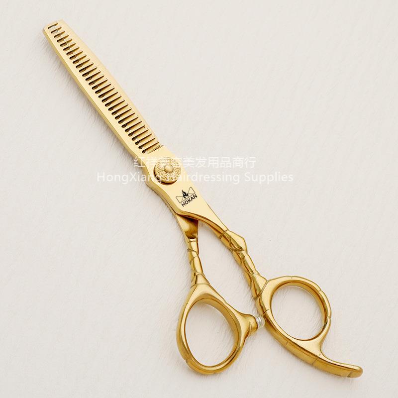 6 "professional barber scissors barbershop hair stylist with hair scissors flat cut seamless teeth scissors set cross-border