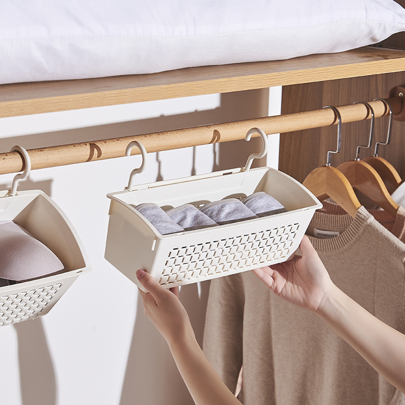 L54-3674 Wall-mounted dual-purpose storage basket, large-capacity wardrobe, bathroom wall-mounted dual-purpose basket details Picture