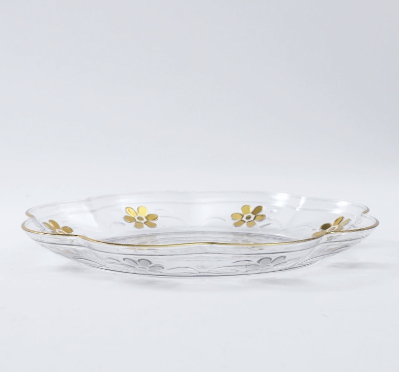 Z04-2307-3中号果盘客餐厅点心盘茶点盘干果盘糖果盘轻奢风花型PET果盘详情图6