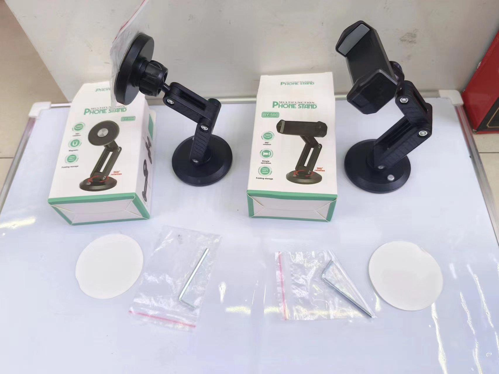 Folding car swivel phone stand Specification drawing