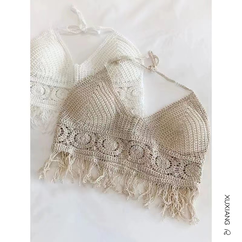 Factory Direct European And American Fashion Hollow Cute Sweet Knitted Sexy Fringe Bikini Item Picture