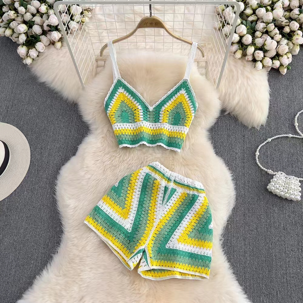 Factory Direct European And American Fashion Hollow Cute Sweet Knitted Sexy Bikini Specification drawing