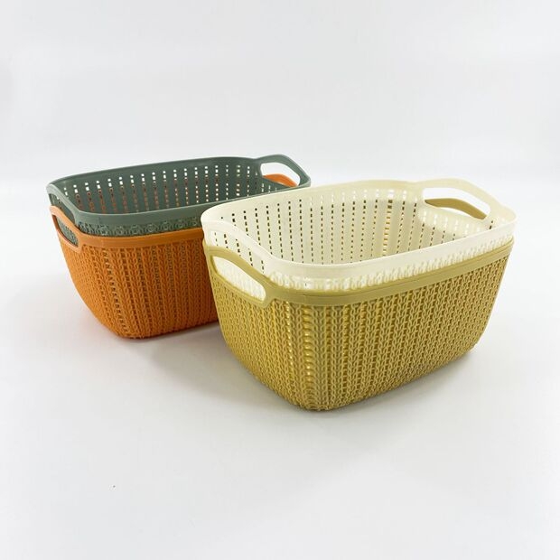 Y165-8269 Kitchen storage basket, miscellaneous clothes storage basket, hand-held rattan woven storage basket, organizing basket Specification image