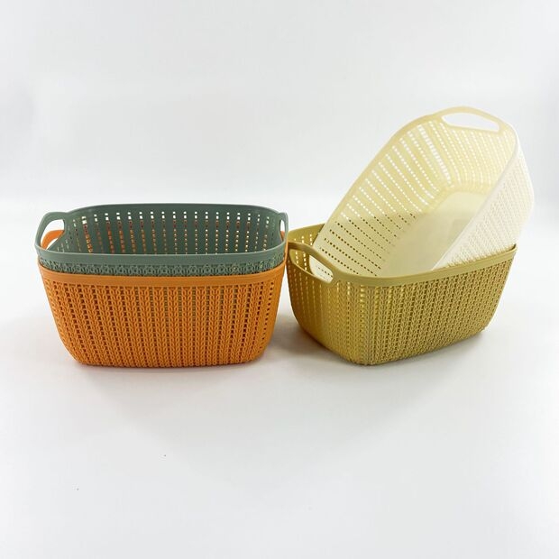 Y165-8269 Kitchen storage basket, miscellaneous clothes storage basket, hand-held rattan woven storage basket, organizing basket