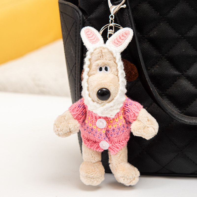 Children's schoolbag plush pendant, cute travel backpack keychain, plush toy pendant, animal pendant, children's toy details Picture