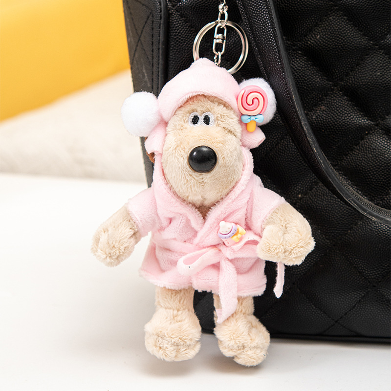 Children's schoolbag plush pendant, cute travel backpack keychain, plush toy pendant, animal pendant, children's toy Item Picture