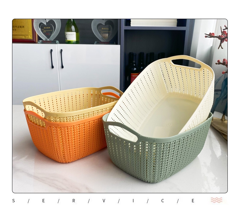 Y165-8269 Kitchen storage basket, miscellaneous clothes storage basket, hand-held rattan woven storage basket, organizing basket detail image 4