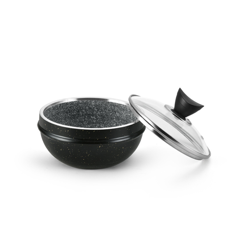 DF68075 Bibimbap stone pot Bibimbap stone pot daily catering utensils Natural granite stone carving DF TRADING HOUSE
