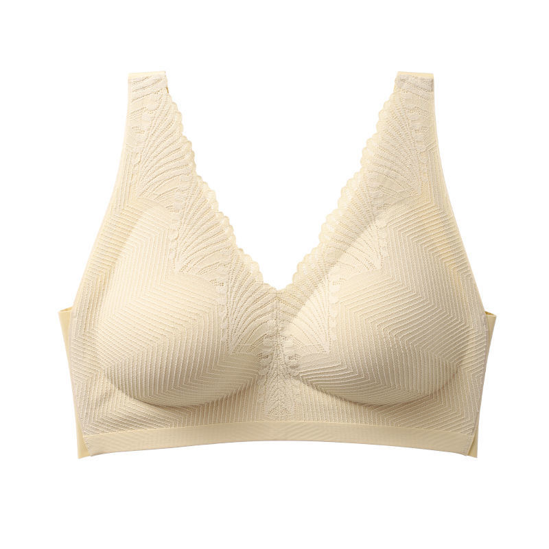 Non-Underwire Adjusting Small Breast Folding Thickening Bra Cover Women's Non-Underwire Underwear Autumn And Winter One-Piece Set 425645