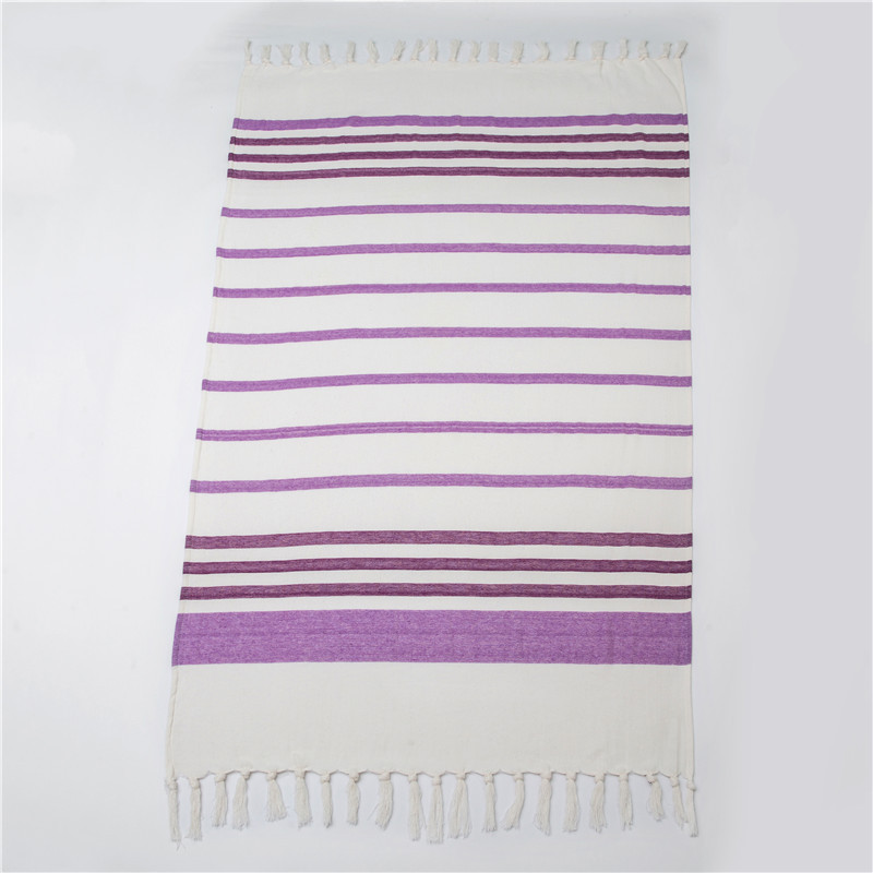 Narrow striped yarn-dyed Turkish beach towel for export, all-cotton fringed bath towel, Turkish beach sun protection shawl, 100*180cm detail image 2