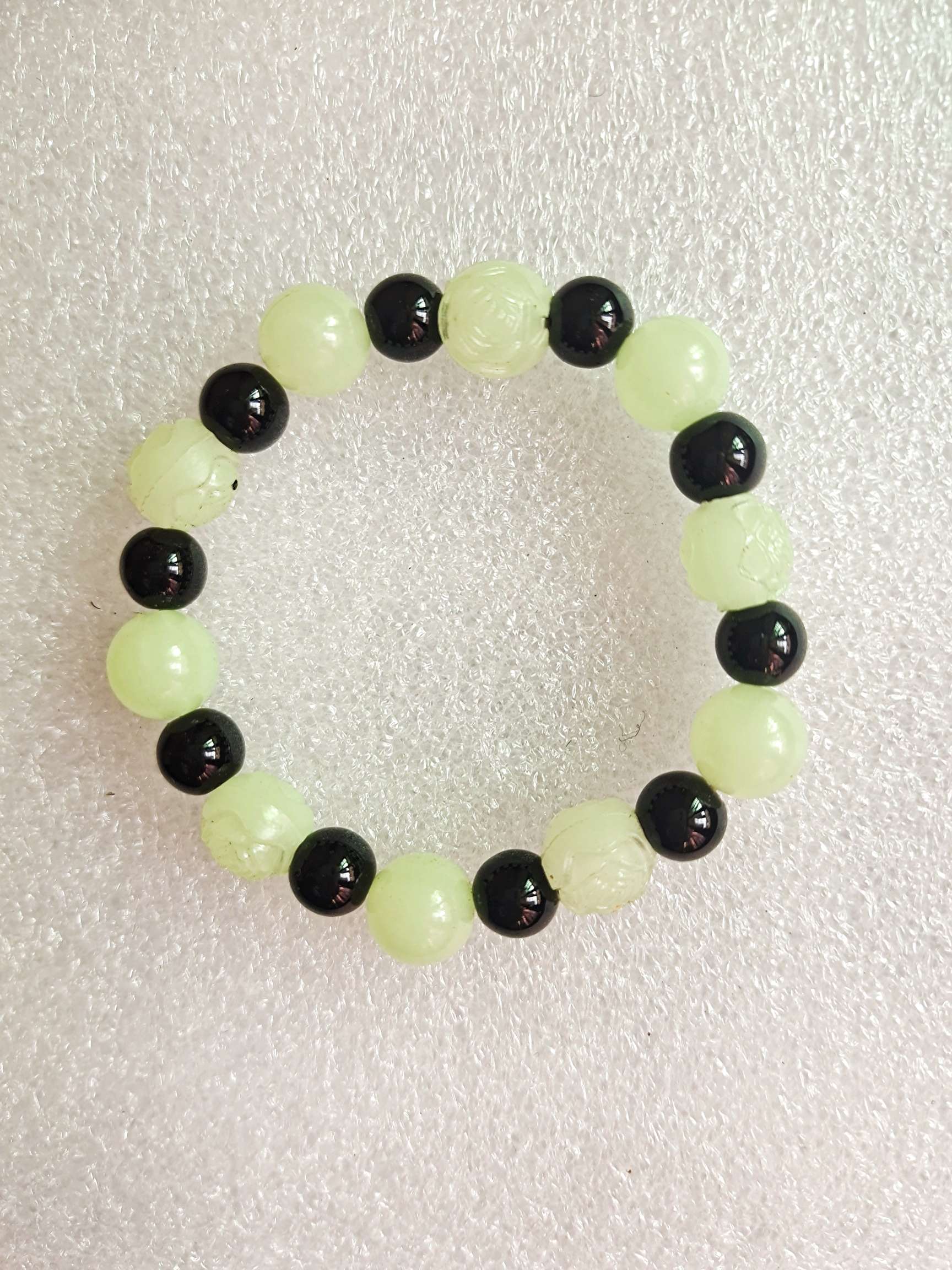 Nueva llegada bright bracted black glass beads hand string