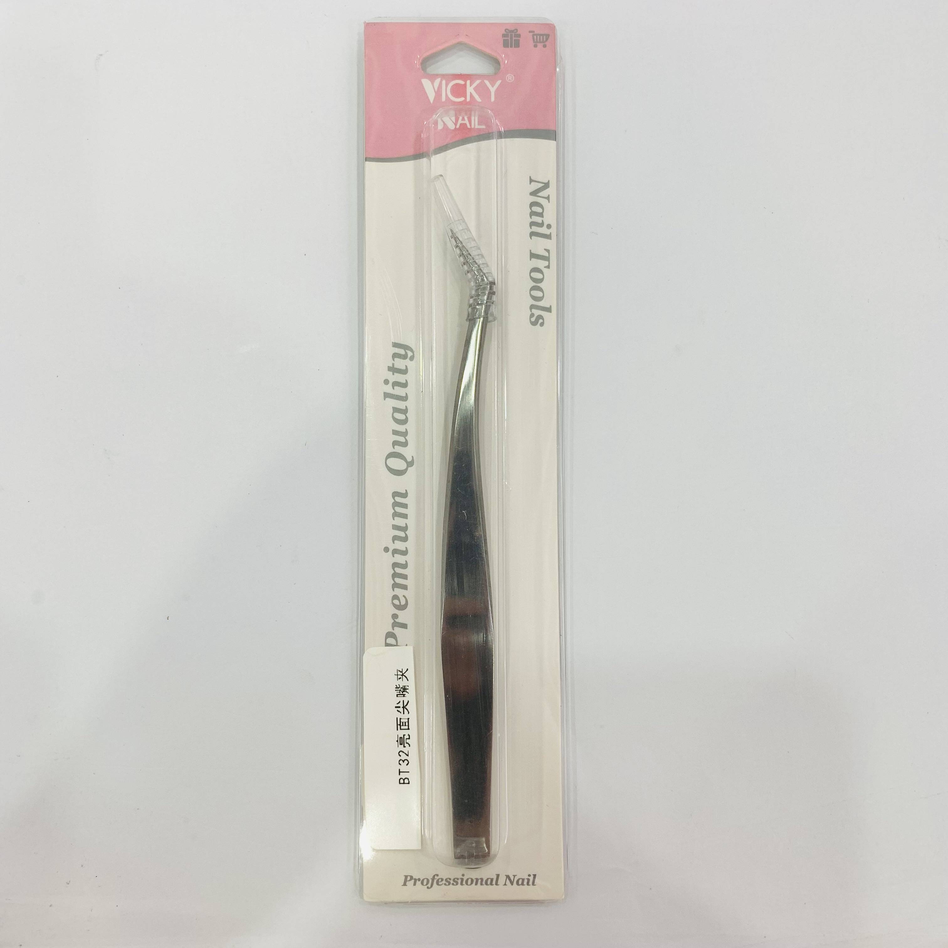 Bt32 Glossy Pointed-Nose Clip, Multi-Functional Eyelash Clip, Nail Sticker, Diamond Eyelash Extension And Nail Art Tool