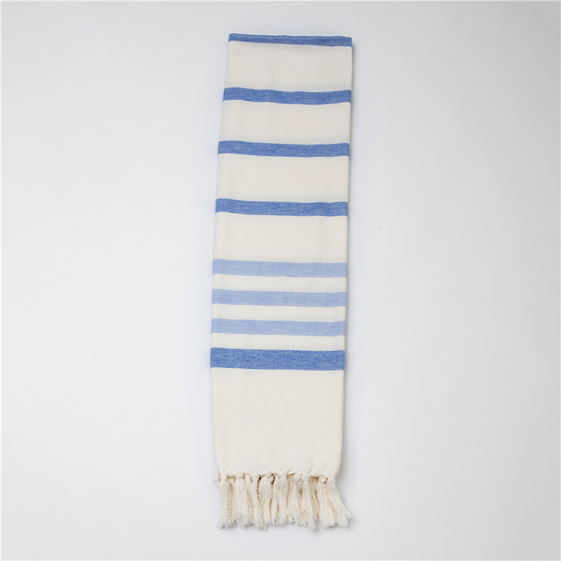 Narrow striped yarn-dyed Turkish beach towel for export, all-cotton fringed bath towel, Turkish beach sun protection shawl, 100*180cm detail image 3