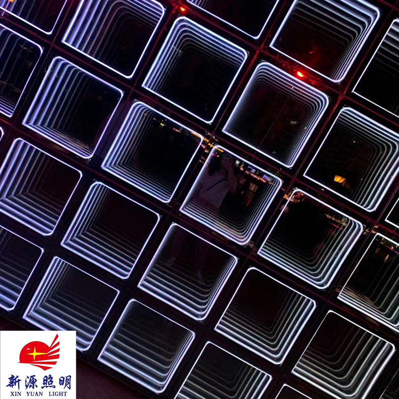  LED透明深渊镜 3D感应地板灯酒吧舞台活动全彩发光外控深渊地砖灯