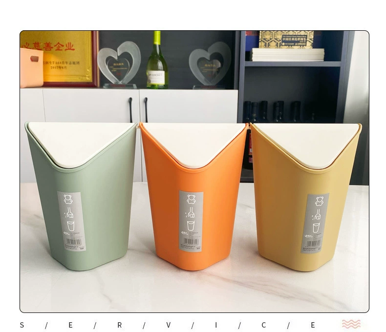 Y165-8347 Desktop trash can, mini coffee table, dining table, bedroom storage bucket, simple covered table wastebasket detail image 2