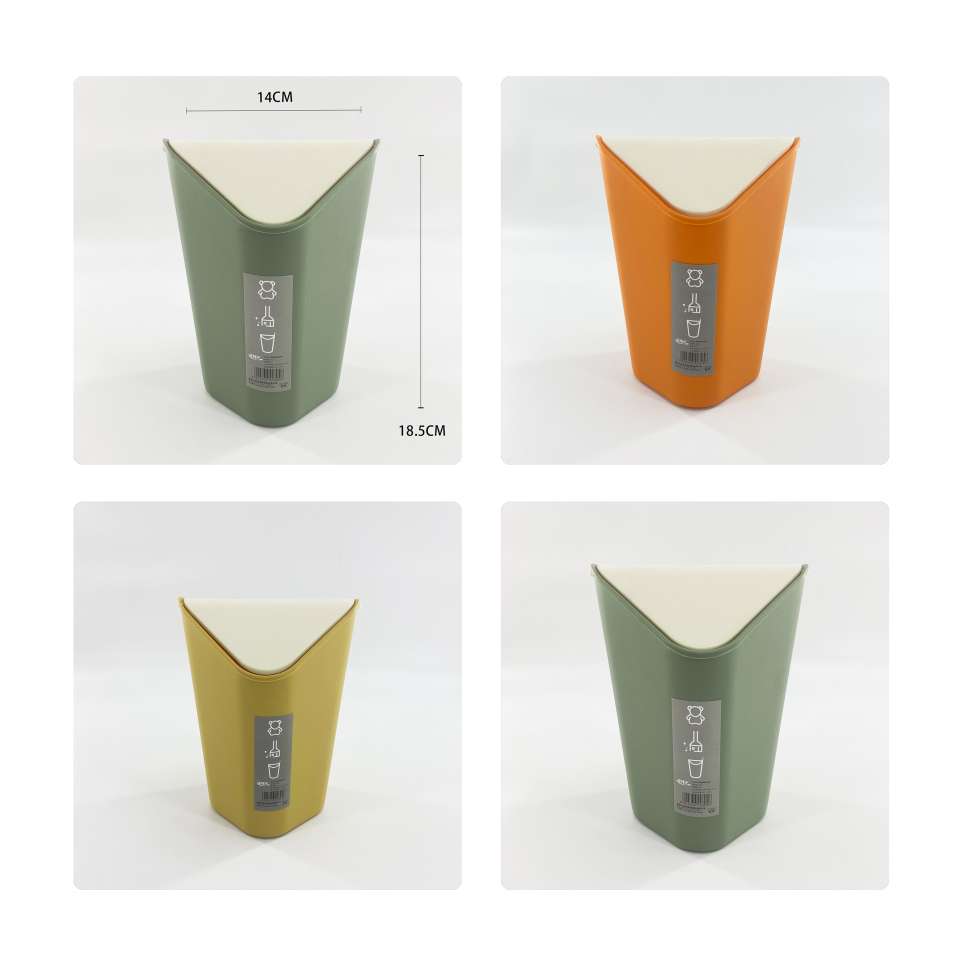 Y165-8347 Desktop trash can, mini coffee table, dining table, bedroom storage bucket, simple covered table wastebasket Application Scenario